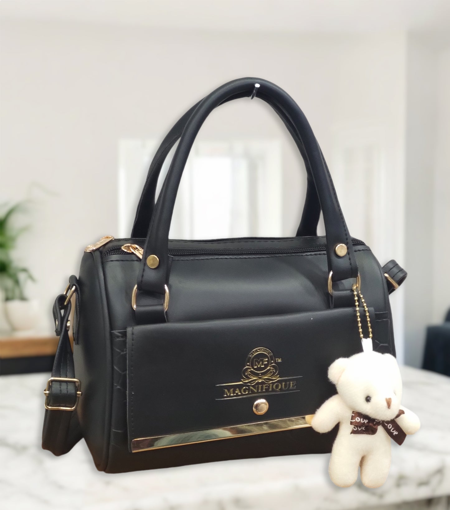 Magnifique Mini Duffle Style Sling Bag for Women with Keychain