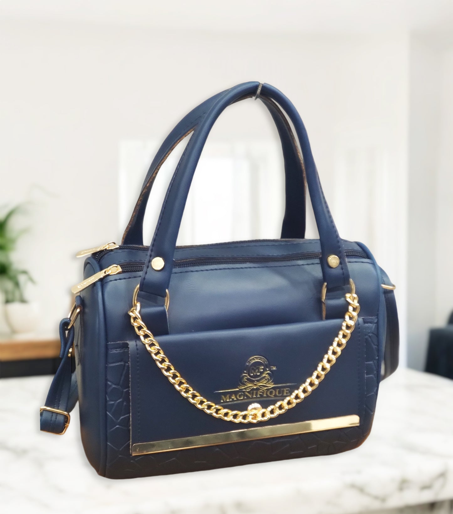Magnifique Mini Duffle Style Sling Bag for Women with Keychain