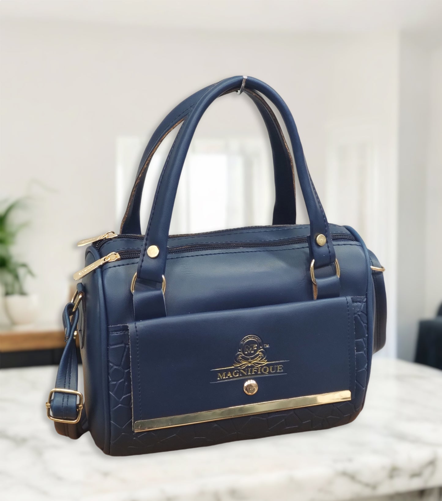 Magnifique Mini Duffle Style Sling Bag for Women with Keychain