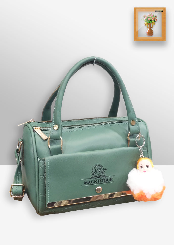 Magnifique Mini Duffle Style Sling Bag for Women with Keychain