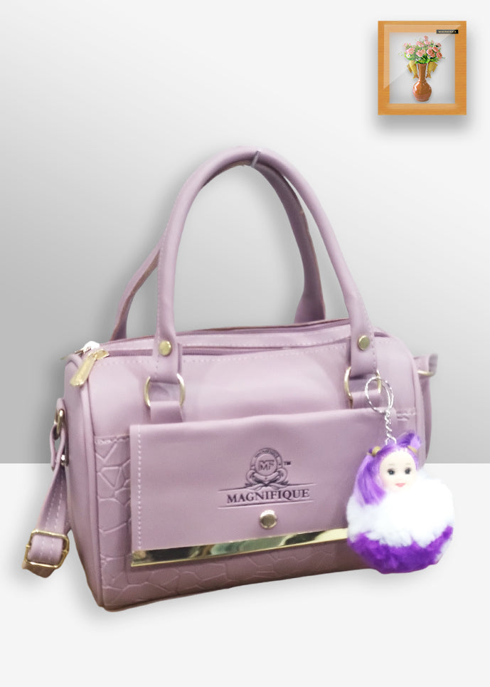 Magnifique Mini Duffle Style Sling Bag for Women with Keychain