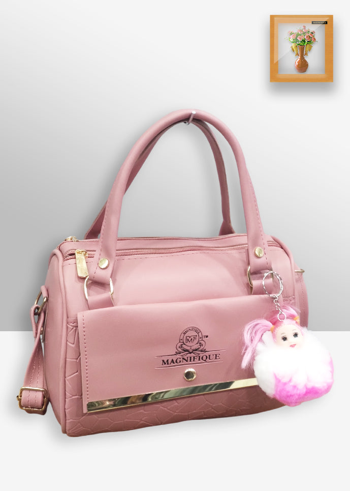 Magnifique Mini Duffle Style Sling Bag for Women with Keychain