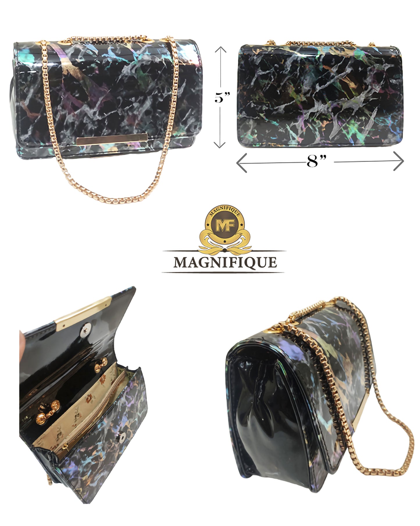 Magnifique Marble Print Box Style Sling Bag for Women